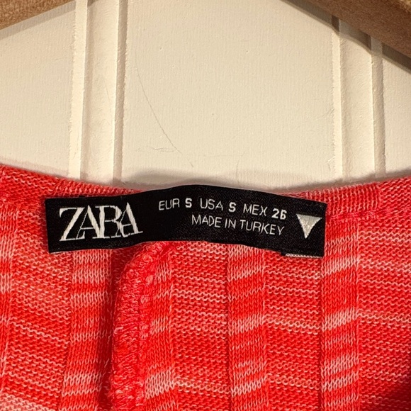 ZARA Ribbed Keyhole Midi Dress Hot Pink Bodycon Stretchy Size Small - Picture 6 of 9